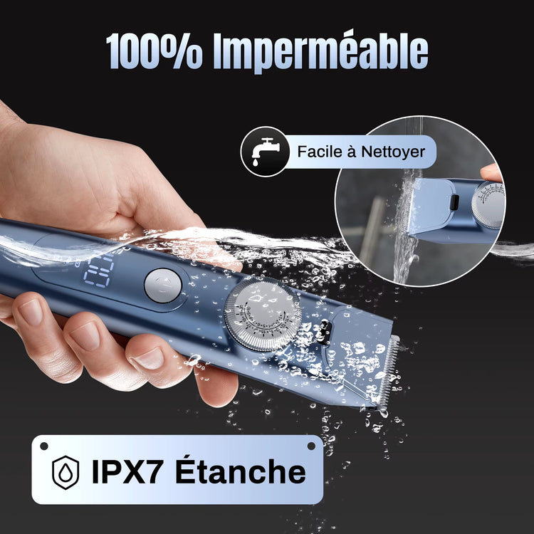 Professional Electric Hair Clipper Men Cordless Hair Trimmer Rechargeable LED Display IPX7 Adjustable Speed Hair Cutting Machine