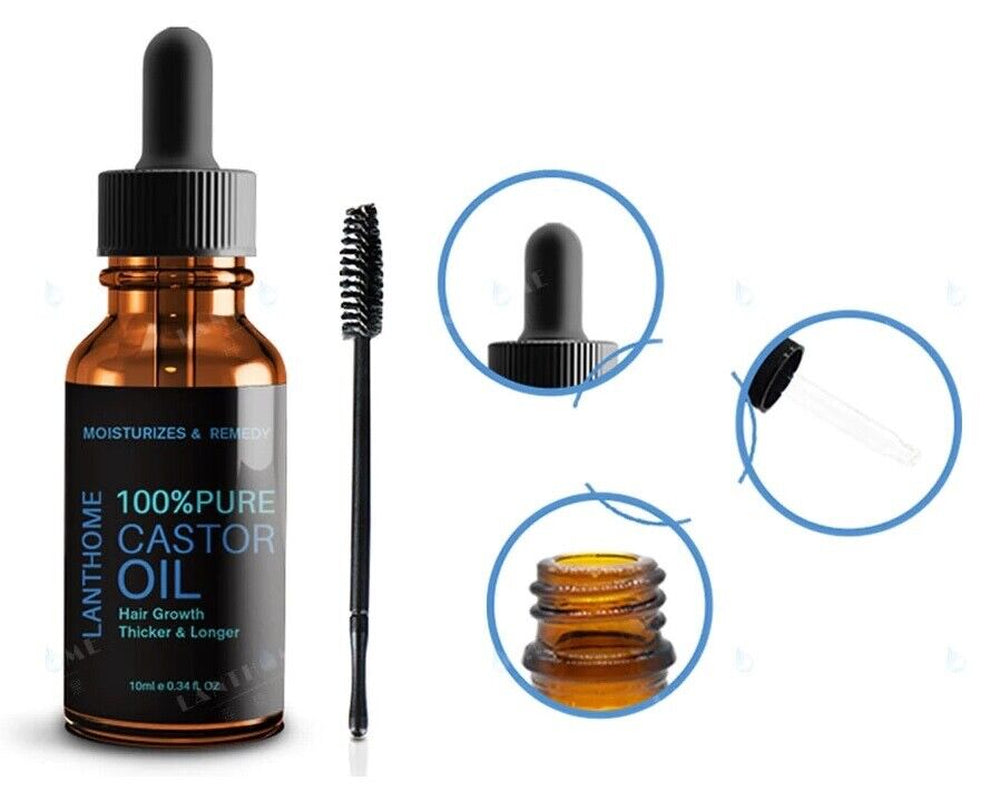 New 100% Pure Organic Castor Oil for Eyelashes Eyebrow Hair Growth Body Care Oil