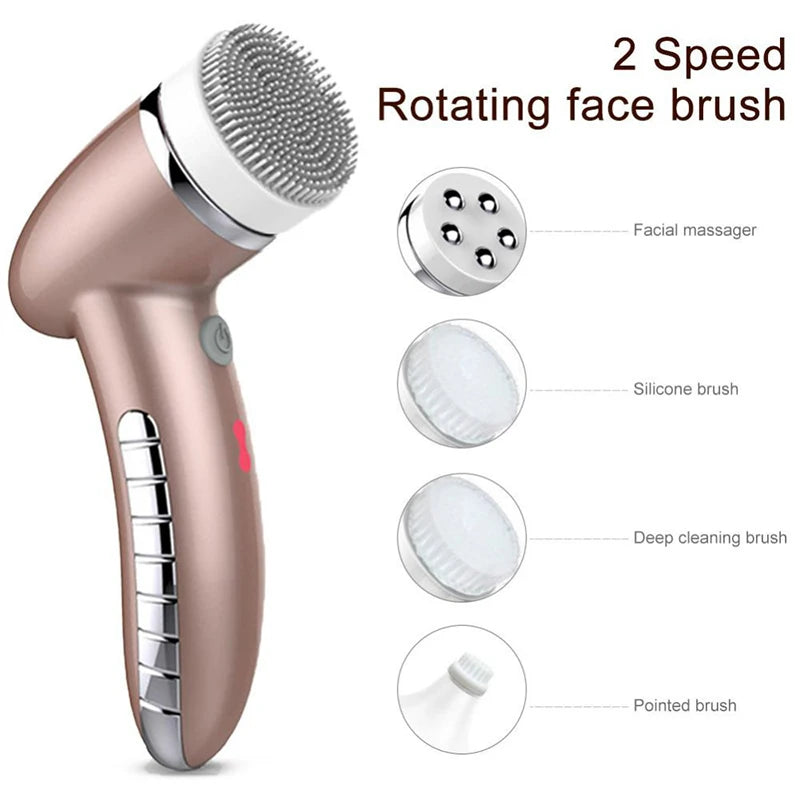 Facial Cleansing Brush 360 Degree Rotation Mini Face Cleaner Deep Pore Blackhead Remover Cleaning Machine Beauty Skin Care Tools