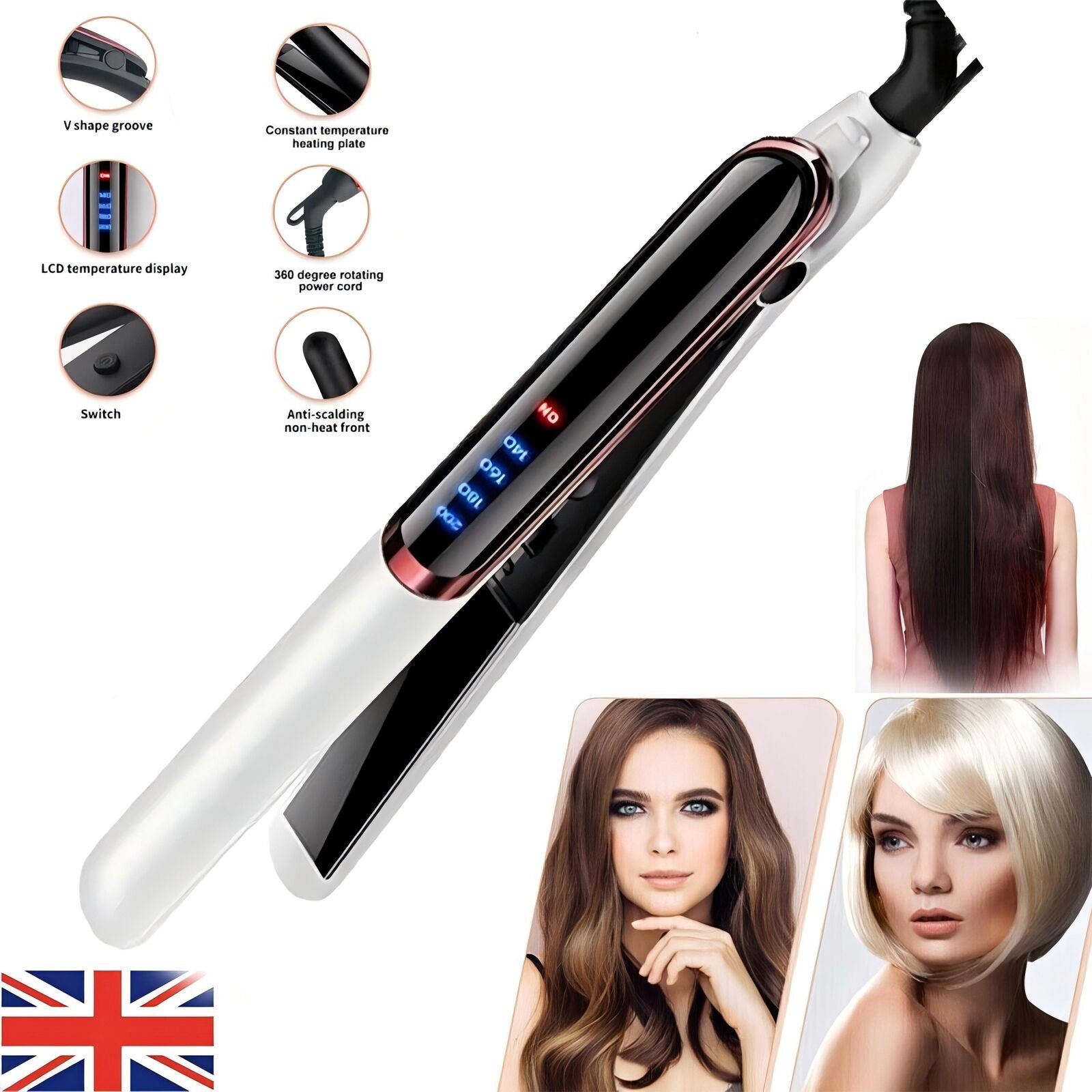 Hair Straighteners Ceramic Plates Straightener Curler Salon Hair Styler