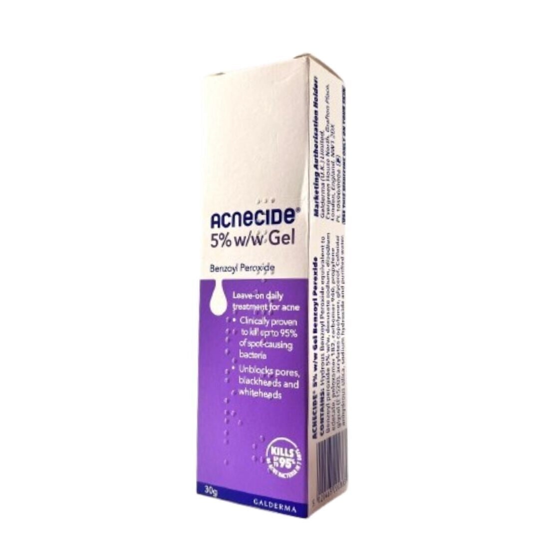 Acnecide 5% Gel Benzoyl Peroxide - 30G- Treatment for Acne & Blemishes