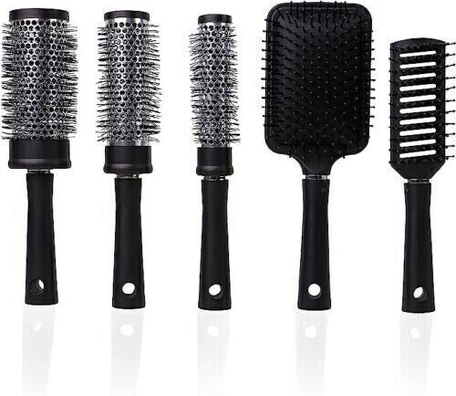 5Pc Hair Brush Set Women Hair Dressing Styling Paddle Barrel Brush- Best Gift