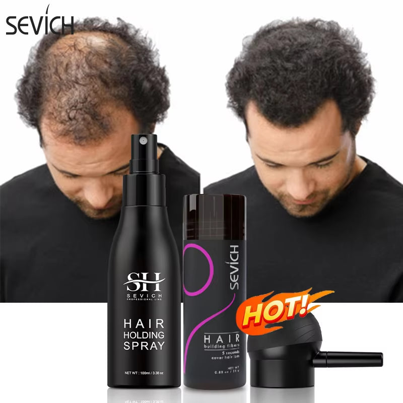 3Pcs/Lot Hair Fiber Powder+Hair Styling Spray+Nozzle Applicator Pump Keratin Hair Building Fiber Powder Hair Loss Product