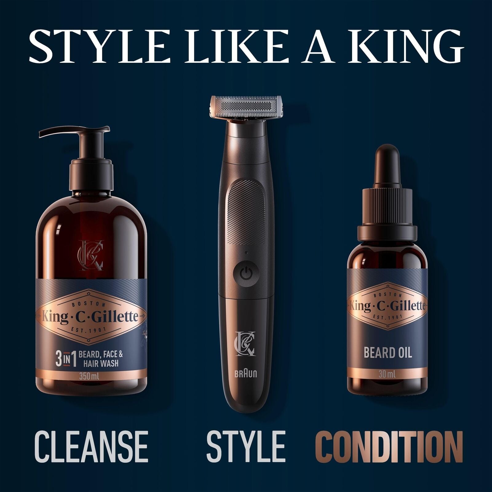 King C. Gillette Beard Oil for Men 30Ml, Softens Facial Hair, Argan & Jojoba Oil