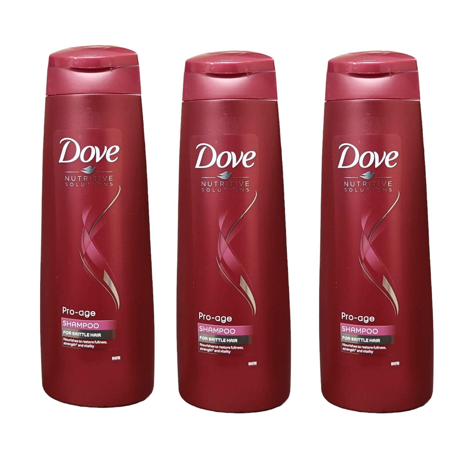 3 X 250Ml Dove Pro Age Shampoo for Brittle Hair Hair Therapy Nutritive Solutions